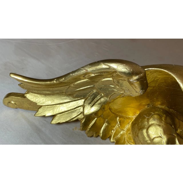 Pair of Antique Italian Federal Gold Gilt-Wood Figural Bird Wall Shelves Shelf For Sale - Image 14 of 14