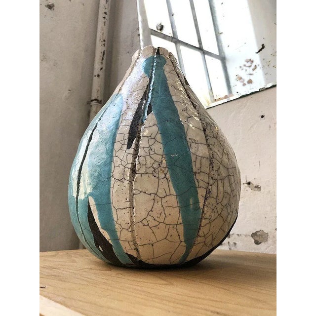 Black Cracked Earthenware Vase, 1950s For Sale - Image 8 of 17