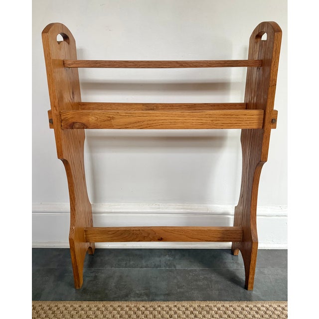 Vintage Benchmade Solid Oak Quilt or Blanket Rack For Sale - Image 13 of 13
