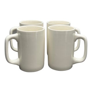Mid 20th Century Set of 4 Beige Cac China Restaurant Ware Irish Coffee Mugs For Sale