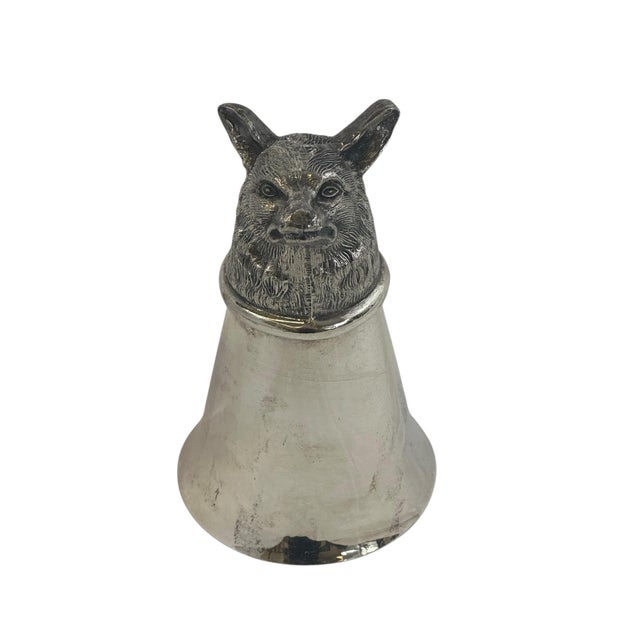 Leonard Vintage Silverplate Foxhead Stirrup Cup For Sale - Image 4 of 12