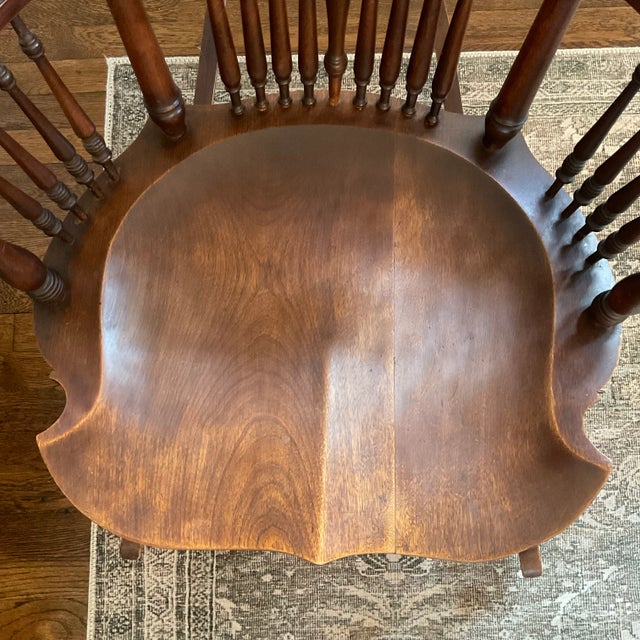 Wood Beautiful Antique Rocking Chair With Mother of Pearl Inset For Sale - Image 7 of 10