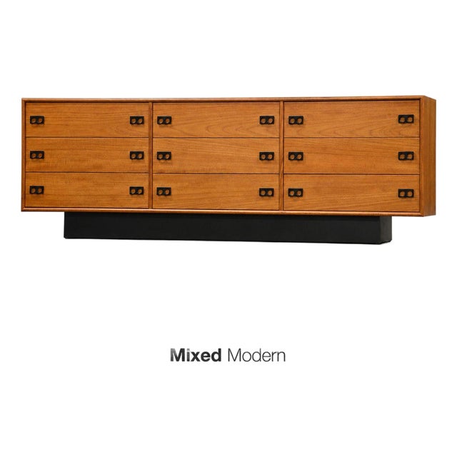 Mid Century Modern Teak 76” Dresser For Sale