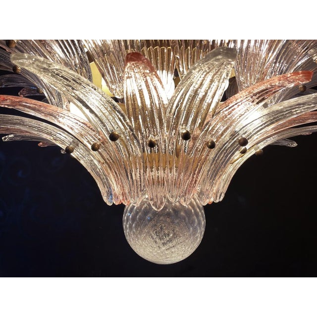 Palmette Ceiling Light Four Levels with 163 Pink and Trasparent Glasses, 1990s For Sale - Image 15 of 18