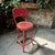 Red 1940s Vintage Industrial Distressed Red Metal Machinist Counter Stool For Sale - Image 8 of 10