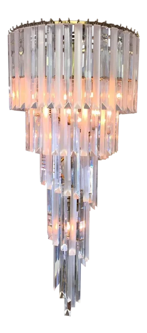 1960s Mid-Century Modern Italian Style Spiraled Lucite 8-Light Chandelier