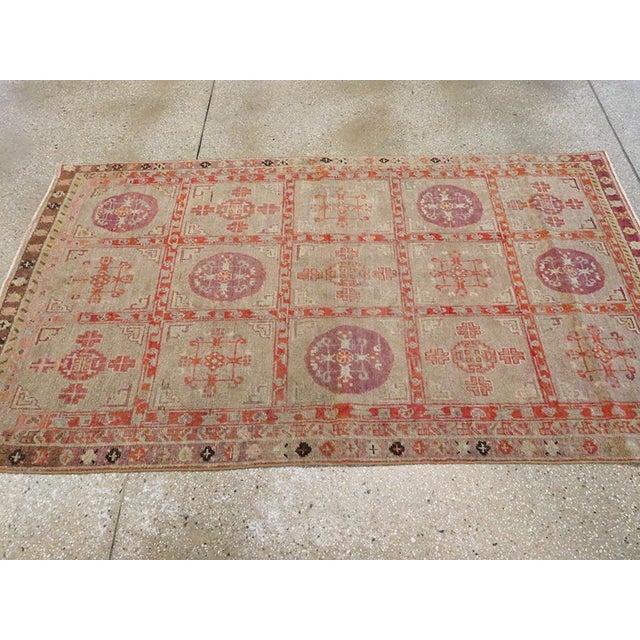 Galerie Shabab Collection Early 20th Century East Turkestan Khotan Rug For Sale In New York - Image 6 of 9
