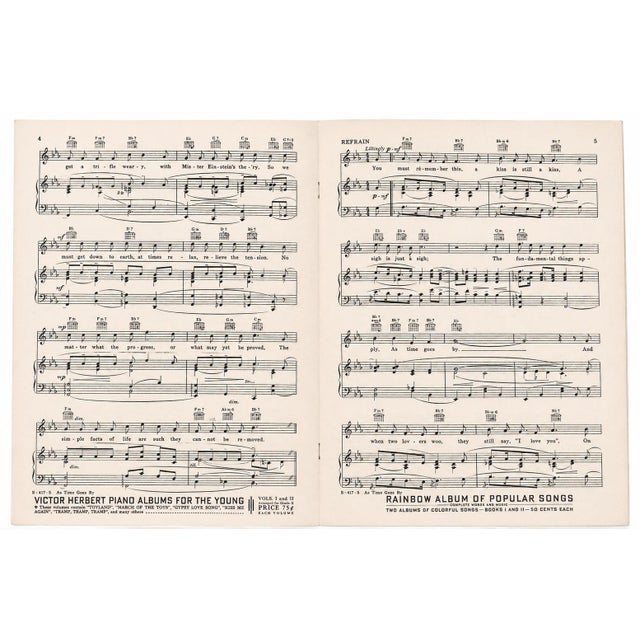 Art Deco Original Casablanca “As Time Goes By” Complete Sheet Music Booklet | Humphrey Bogart & Ingrid Bergman For Sale - Image 3 of 5