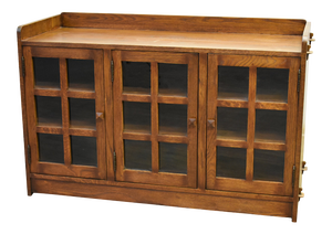 Crafters and Weavers Mission Oak 3 Door Console - Walnut