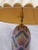MCM Heyward House table lamp with beige pleated shade, rosewood base and brass cap and harp. Missing finial. Shade...