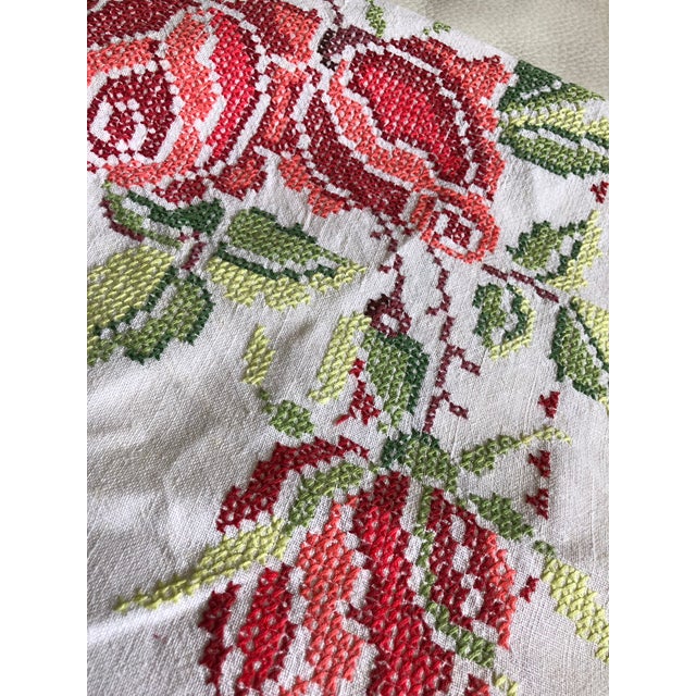 Antique French Linen Tablecloth For Sale - Image 4 of 8