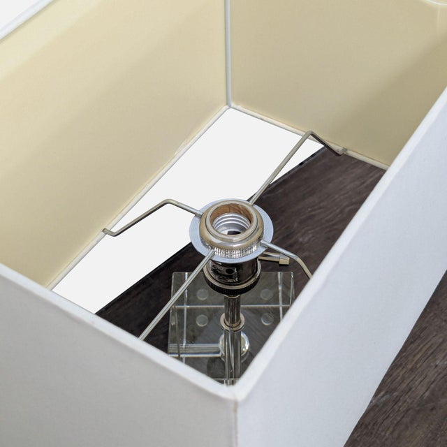 Room & Board Madison Modern Table Lamp With Lead Crystal Base and White Rectangular Shade For Sale In San Francisco - Image 6 of 7