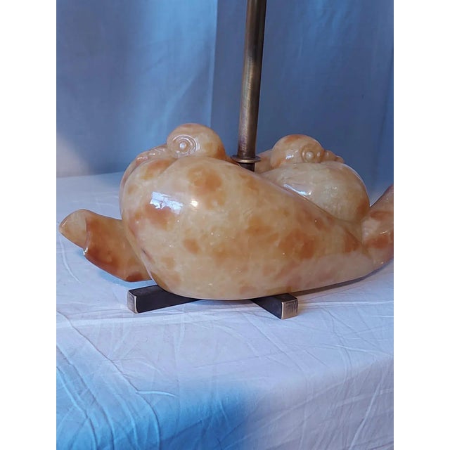 Vintage Alabaster Pigeon Table Lamps, Set of 2 For Sale - Image 3 of 6