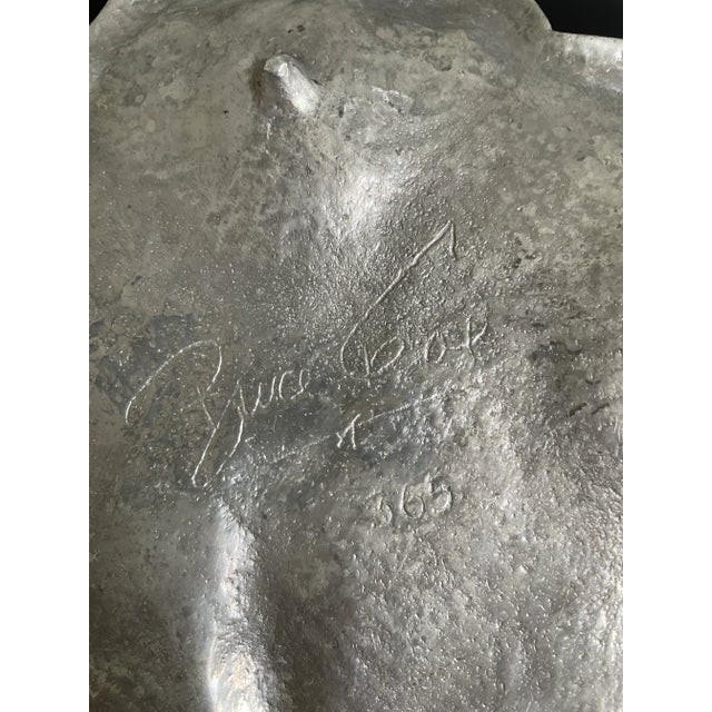 Metal Mid Century Bruce Fox Aluminum Peacock Figural Egg Serving Platter For Sale - Image 7 of 9