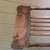 Victorian Antique Late Victorian Pressed-Back Oak Rocking Chair With Navy Seat For Sale - Image 3 of 8
