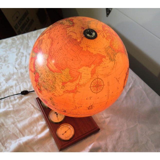 Replogle Globes Illuminated Terrestrial Globe Manufactured by Scan/Globe a/S (Denmark) W/a 3-Way Integrated Weather Station For Sale - Image 4 of 4