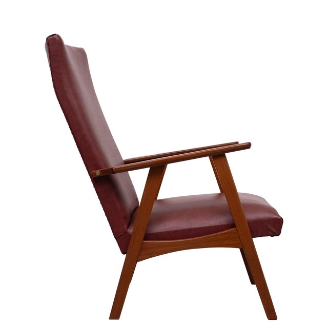 Mid-Century Modern Teak High Back Lounge Chair, Holland, 1960s For Sale - Image 3 of 11