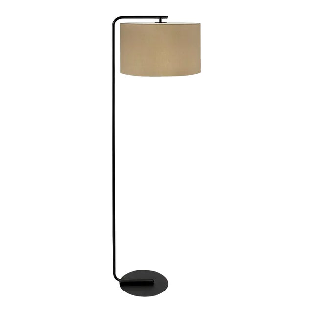 Satin Black City Floor Light For Sale