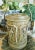 A fun faux bois or faux wood grain green ice bucket with grape designs. The bucket is extra tall with cute handle and lid....