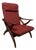 Mid-Century Teak Lounge Chair with Burgundy Red Fabric Upholstery attributed to Topform, Netherlands, 1960s For Sale