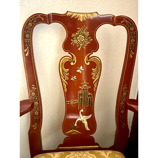 Red Queen Ann Armchair For Sale - Image 8 of 9
