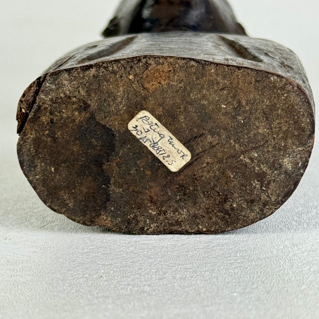 Magnanimous Vintage Wood Bust Carving of African Male Figure For Sale - Image 9 of 9