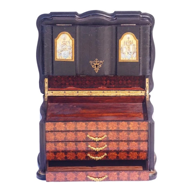 19th C. French Parquetry and Marquetry Jewel Box For Sale