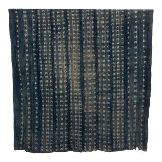 Vintage Malinke African "Djenne Pillar" Indigo Throw For Sale