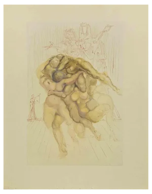 Salvador Dalí, The Angry Ones, Woodcut, 1963