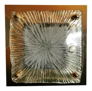 1970 La Murrina Steel and Glass Ceiling/Wall Lamp