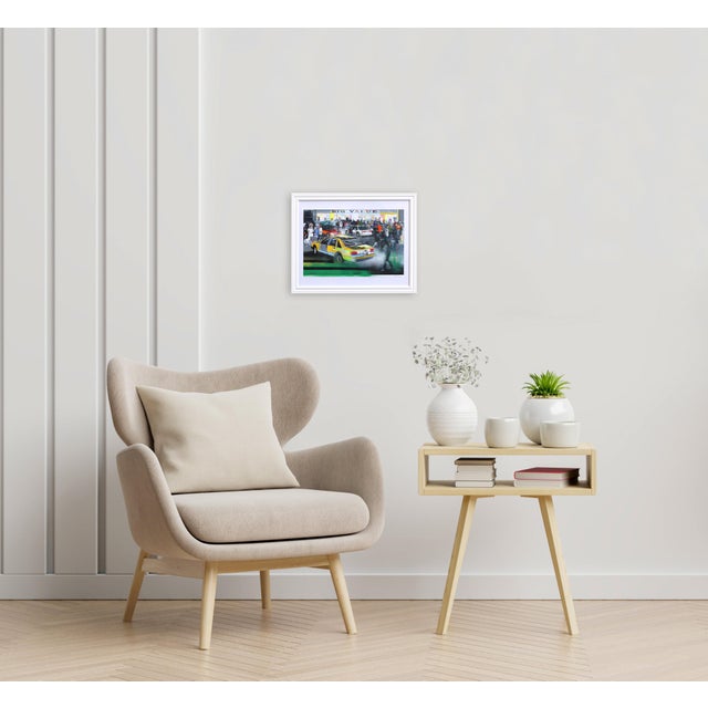 White Street Life - Colorful Landscape Painting on Paper Original Artwork by Fabio Coruzzi For Sale - Image 8 of 9