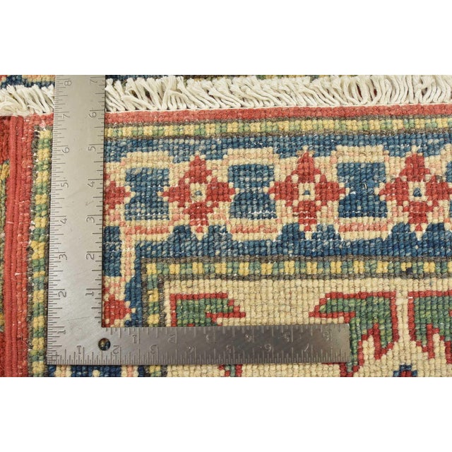 Kazak Rug 8′ X 10’11” Red Wool Tribal Hand-Knotted Oriental Carpet For Sale - Image 15 of 15