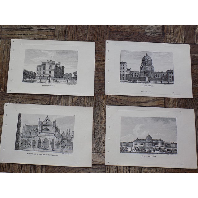 This set of nine (9) antique 19th century copperplate engravings depict early 19th century architectural views in the city...