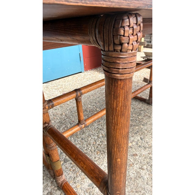 Vintage McGuire San Francisco Convertible Bamboo & Rosewood Dining Console Table For Sale - Image 10 of 17