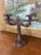 Possibly 19th Century Ornate Cast Iron Double-Arm Candelabrum With Floral Bobeches and Scroll Base. For Sale - Image 4 of 9