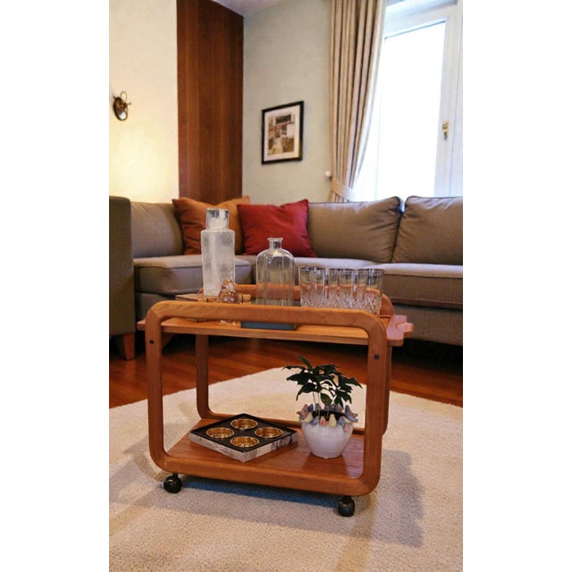 Danish Teak Drinks Trolley with Loose Tray, 1960s For Sale - Image 10 of 18