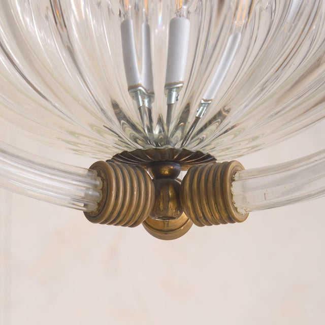 Metal Italian Murano Glass Drop Pendant Attributed to Barovier & Toso, 1940s For Sale - Image 7 of 8
