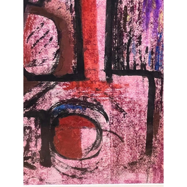 Pink Semi-Abstract Watercolour Still-Life by French Painter France Cami For Sale - Image 4 of 8