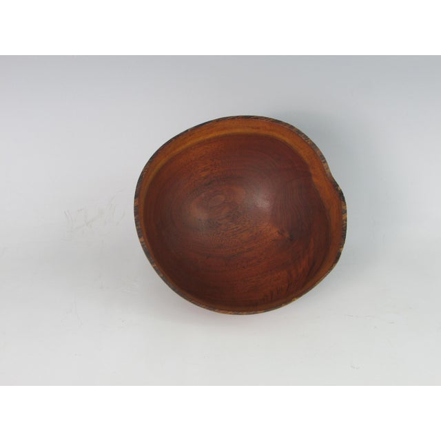 Mid 20th Century Rude Osolnik Style Live Edge Turned Wood Walnut Bowl For Sale In Detroit - Image 6 of 11