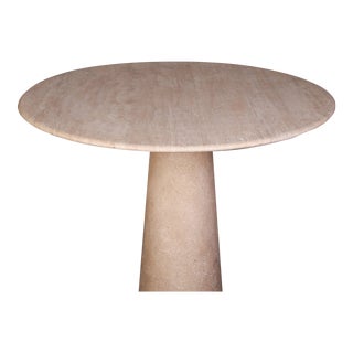 Le Cou Travertine Round Dining Table 40" For Sale