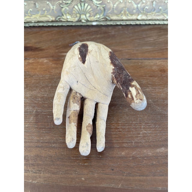 Antique Carved Wooden Articulated Hand Fragment With Original Hook, Likely Religious or Folk Art, 19th Century. For Sale In Seattle - Image 6 of 10