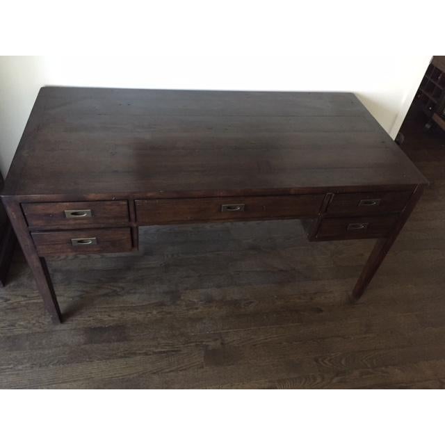 Rustic Crate and Barrel Morris Chocolate Brown Writing Desk Chairish