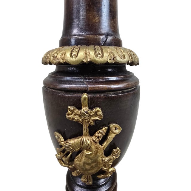 Vintage French Louis XV Style Walnut & Gilt Bronze Console Table For Sale - Image 10 of 10