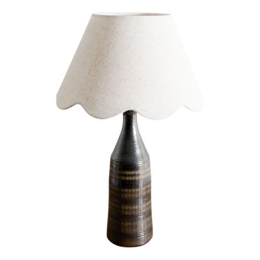 Swedish Mid-Century Stoneware Ceramic Table or Desk Lamp by Arthur Andersson, 1940s For Sale