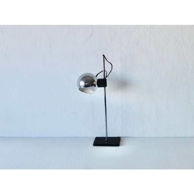 1960s Robert Sonneman Style Positionable Magnetic Eyeball Space Age Chrome Orb Table Desk Lamp For Sale - Image 14 of 18