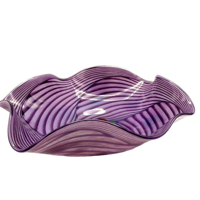 Modern 1980s Pretty Purple Murano Style Glass Plate For Sale - Image 3 of 14