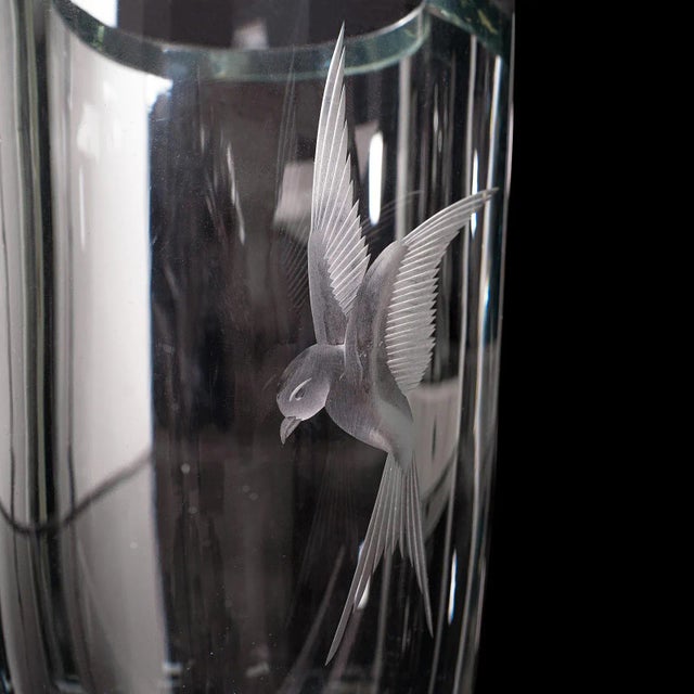 1960s Vintage Swedish Decorative Art Glass Flower Vase For Sale - Image 10 of 13