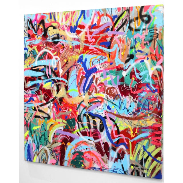Vibrant Spontaneous Colorful Playful Painting "I Really Did Think About It" Original Artwork by Khoury For Sale In Los Angeles - Image 6 of 8