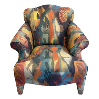 Late 20th Century Postmodern Abstract Upholstered Lounge Chair For Sale