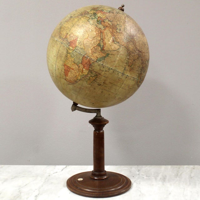 Terrestrial Globe with World Map and Compass from Dietrich Reimers, Berlin, 1912 For Sale - Image 15 of 15